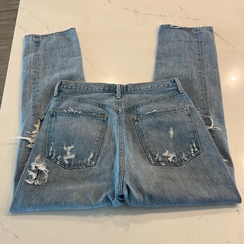Agolde 90's Mid Rise Loose Fit Straight Leg Jeans Distressed Size 27‎ - Picture 5 of 11